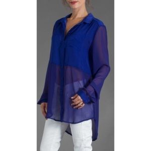 {Free People} Sheer block button down